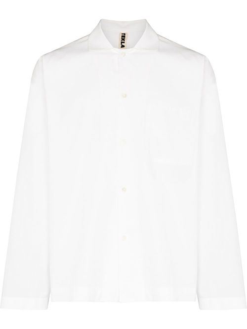 Buttoned poplin pajama shirt - White