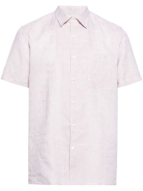 Classic-collar linen shirt - Neutrals
