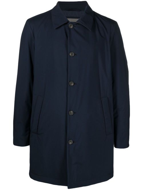 Water-resistant padded midi coat - Blue