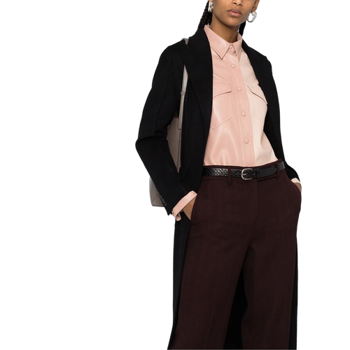 Virgin Wool Straight-Leg Trousers — Brown