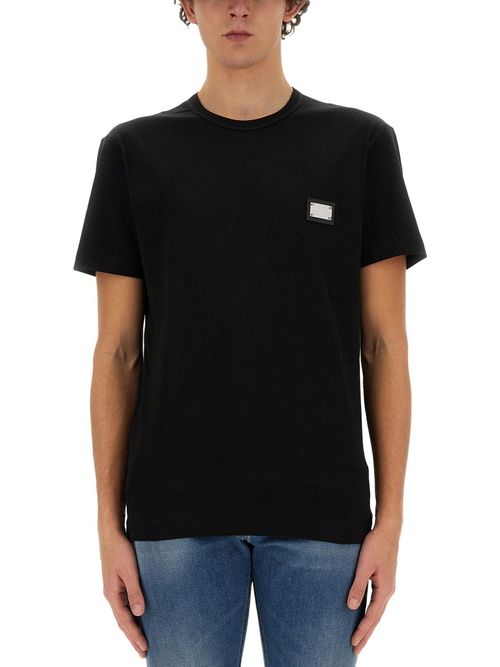 Cotton T-shirt with Branded Tag