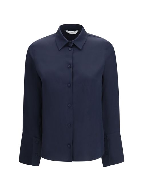 Silk Blend Shirt — Navy