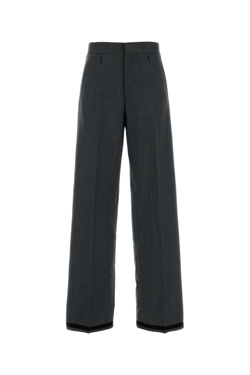 Wool-Polyester Trousers — Gray
