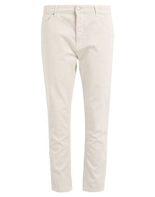 Man Jeans Beige Size 38 Cotton, Rubber
