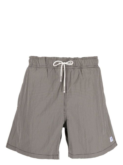 Mini Vichy checked swim shorts - Black