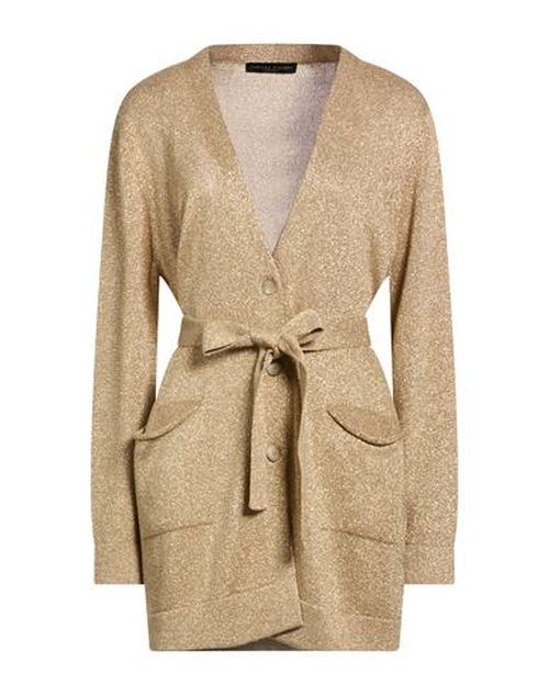 Woman Cardigan Gold Size 4 Viscose, Metallic fiber