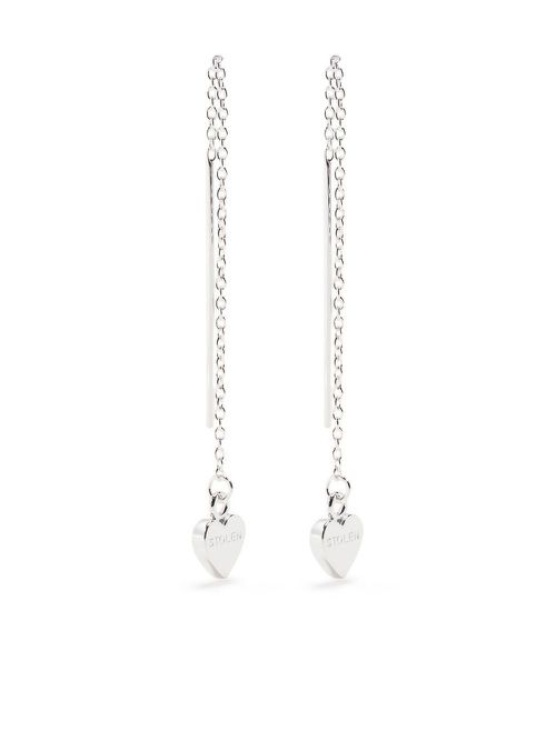 Silver-plated drop earrings