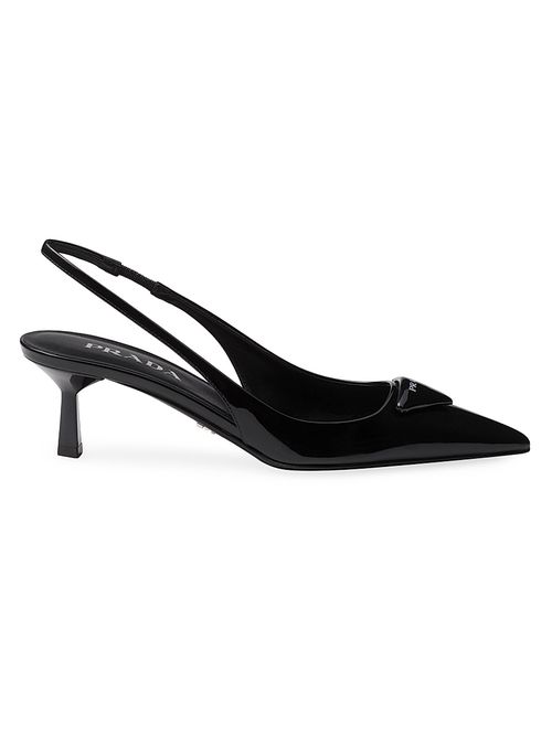 Women's Patent Leather 55MM Slingback Pumps - Black