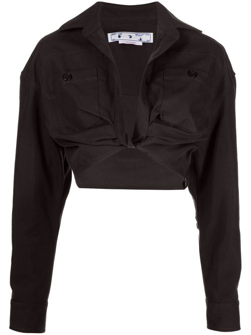 Twisted cropped shirt - Grey