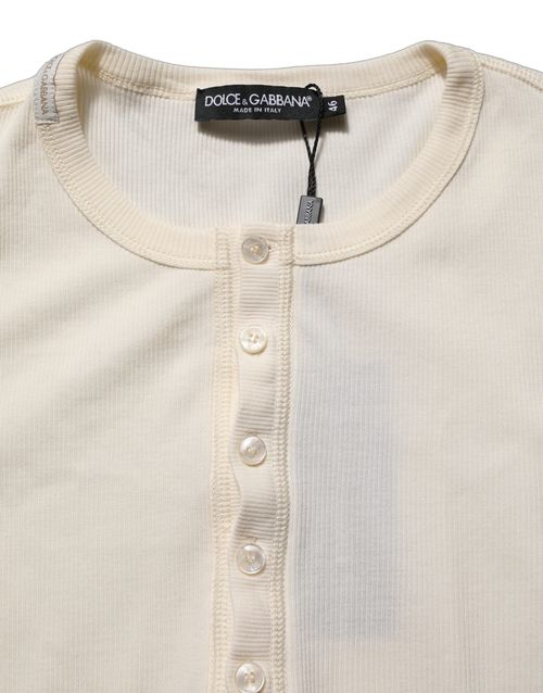 Henley Pullover Sweater — White