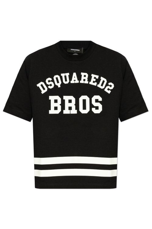Logo Printed Striped Crewneck T-shirt