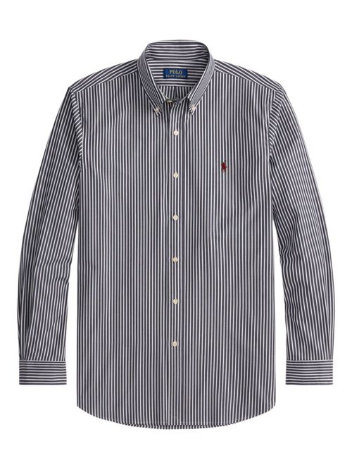 Navy Blue Striped Shirt