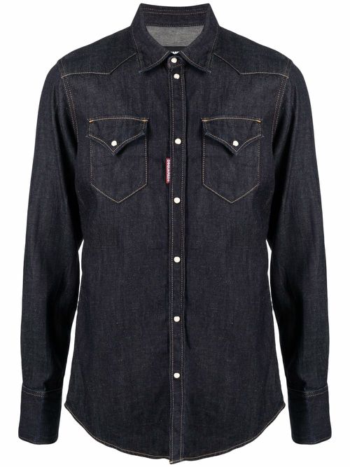 Dark-wash denim shirt - Blue