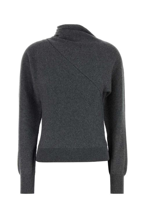 Cashmere-Cotton Sweater — Gray