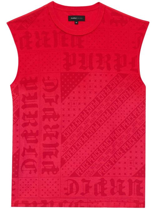 Logo-print crew-neck tank top - Red