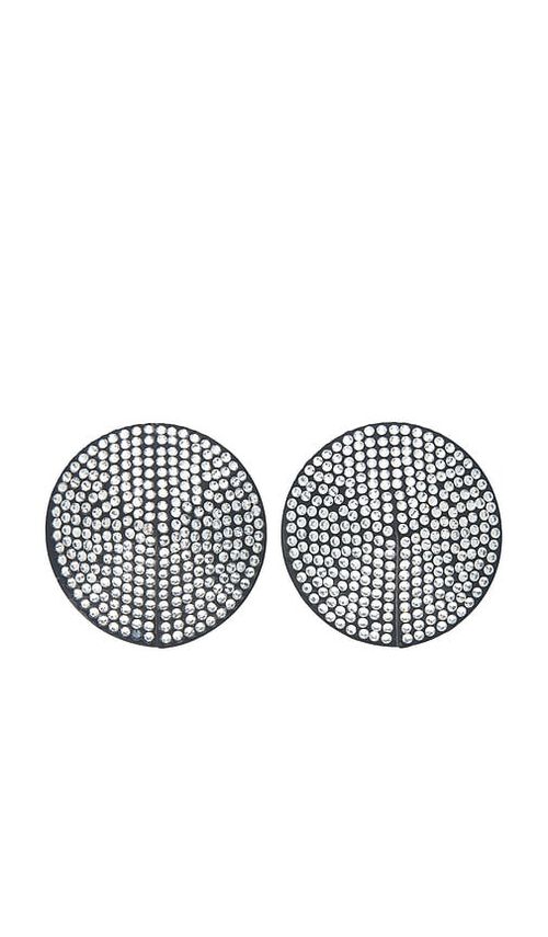 BLUEBELLA Zenn Nipple Pasties in Black,Metallic Silver