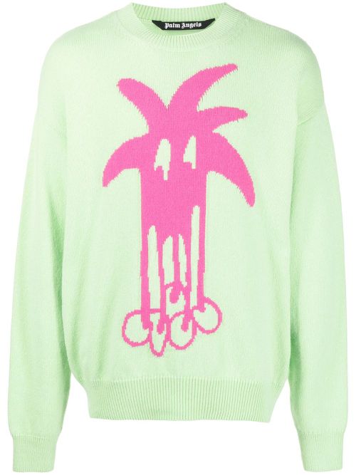 Douby intarsia-knit jumper - Green