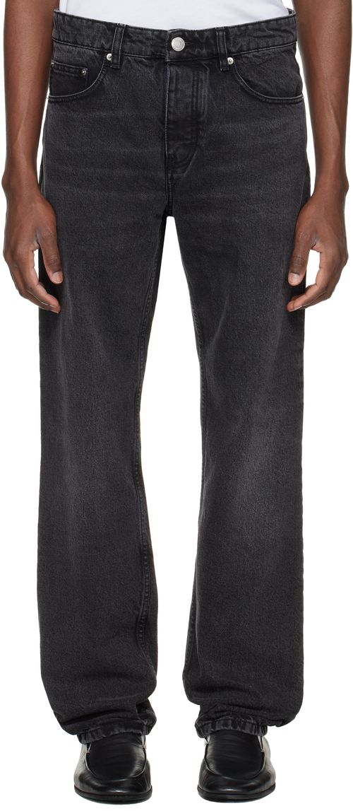 Black Cotton Classic Fit Jeans
