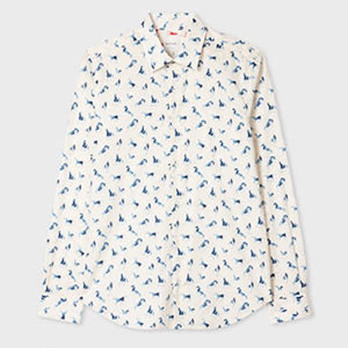 Super Slim-Fit Blue 'Year of the Horse' Print Shirt