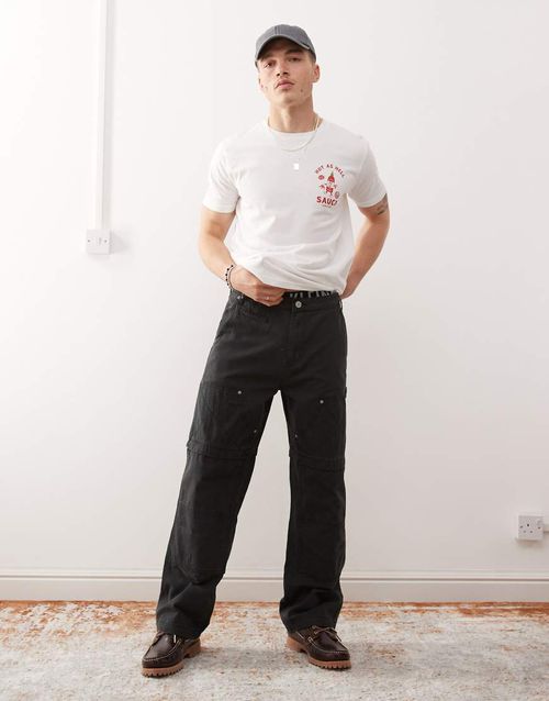 Pacsun patch pocket utility pants in black