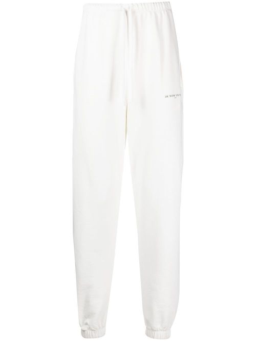 Logo-print cotton track pants - White