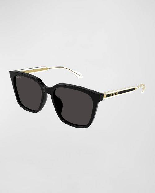 Men's Temple-Logo Rectangle Sunglasses