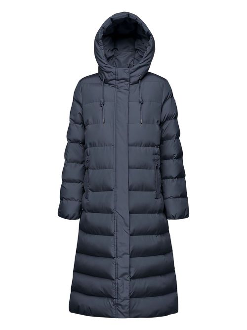 Hooded quilted coat - Blue
