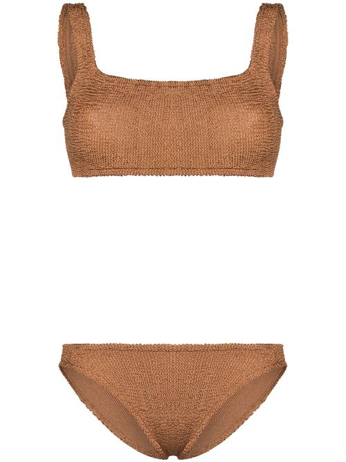 Xandra crinkle bikini set - Brown