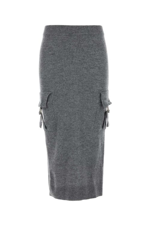 Wool Pencil Skirt — Gray