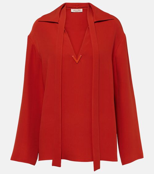 Tie-neck silk blouse