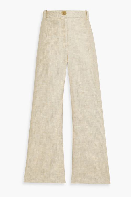By Malene Birger - Caras linen-blend canvas flared pants - Neutral - DE 40