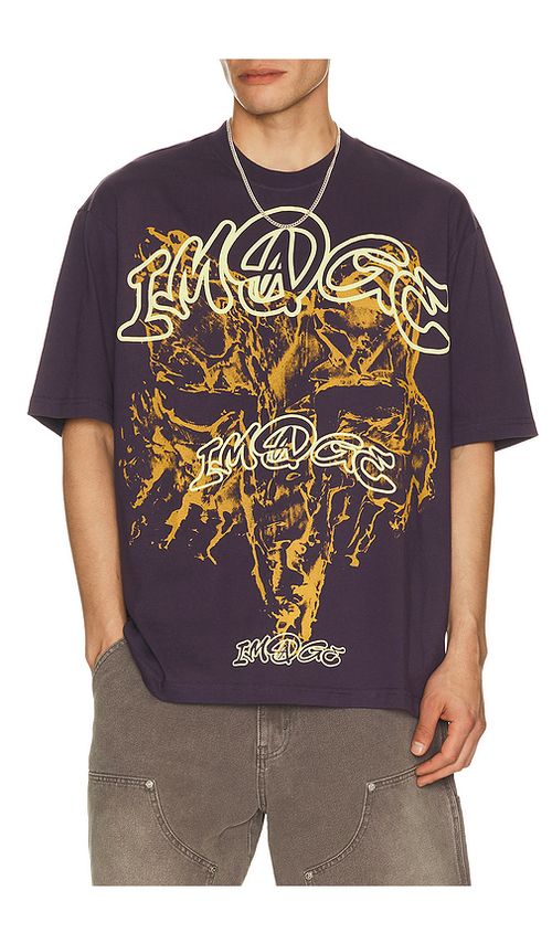 Fox Racing Image Print Midweight Tee in Purple. L. Also in S, M, XL/1X