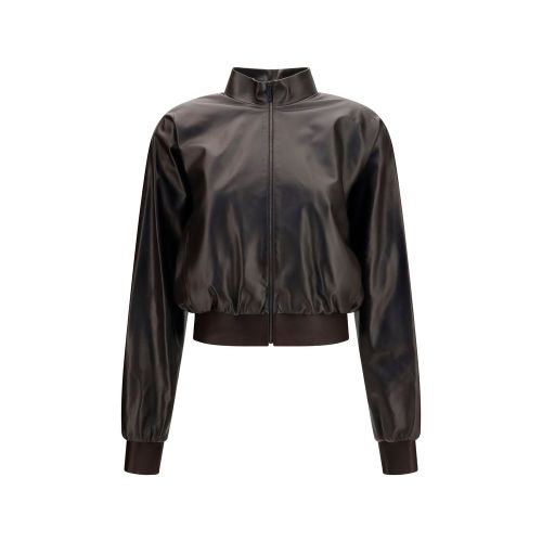 Nappa Leather Bomber Jacket — Brown