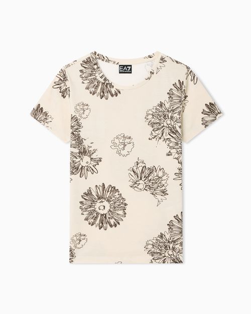 Graphic Series stretch jersey T-shirt with floral print