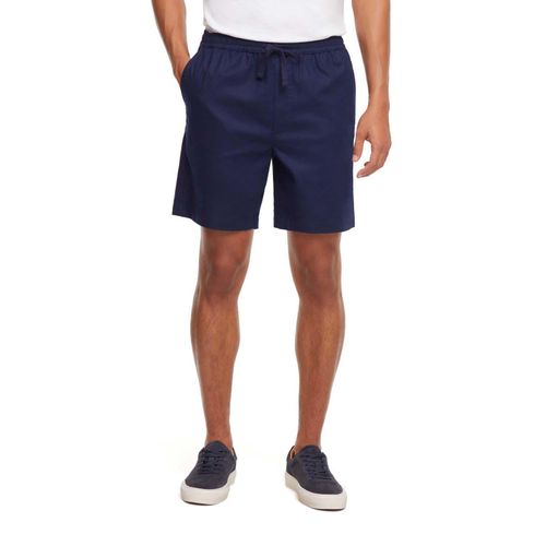 Men's Linen Pull-On Shorts Navy S:- Navy