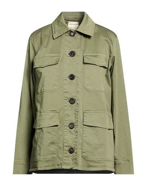 Woman Jacket Military green Size S Cotton, Elastane