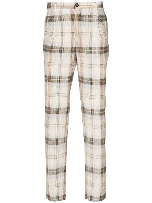 Plaid corduroy trousers - Neutrals