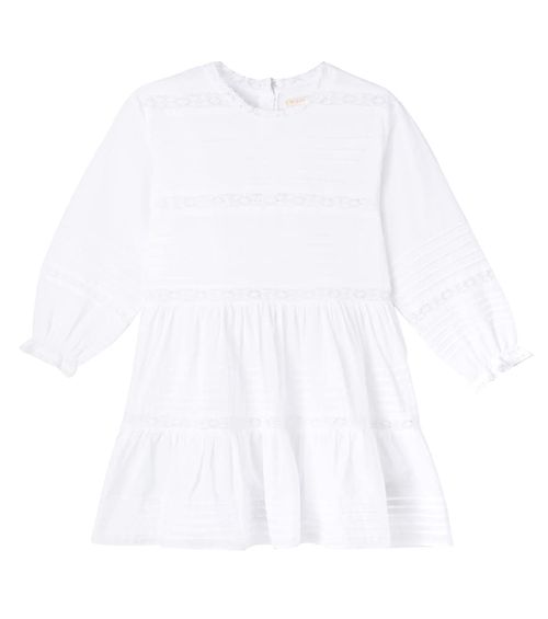 Konges Sløjd Orchid lace-trimmed cotton dress