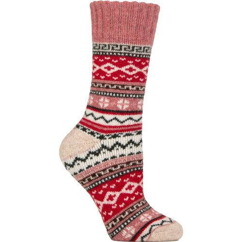 Country Pursuit Womens Ladies Wool Blend Hiking Socks Cushioned Walking Boot - Pink