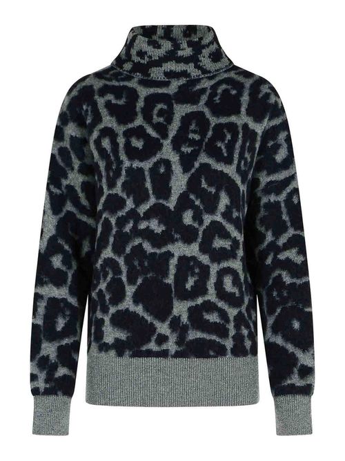 Grey Alpaca Blend Turtleneck Sweater