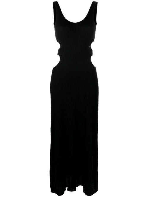 Crinkled-effect tank maxi dress - Black
