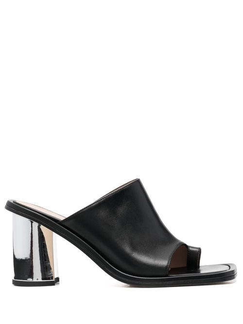 Gwen 85mm leather mules - Black