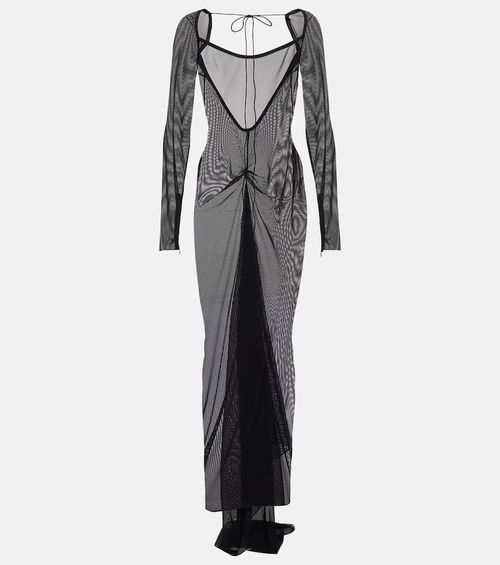 Sheer mesh gown