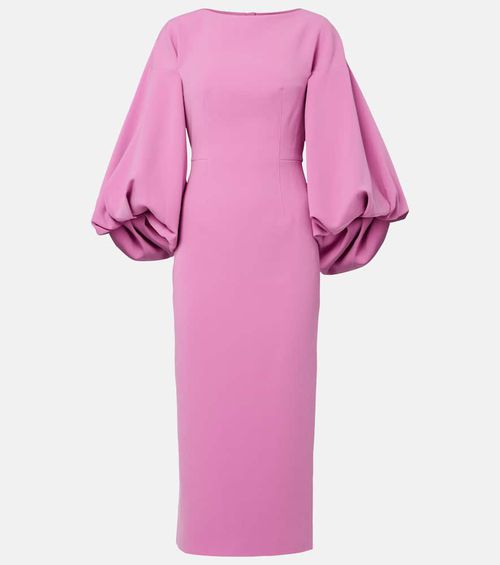 Garance balloon-sleeve crêpe gown