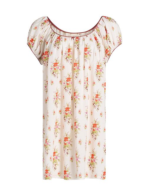 Women's Julia Floral Cotton Minidress - Pink Petit Bouquet Dechamoni
