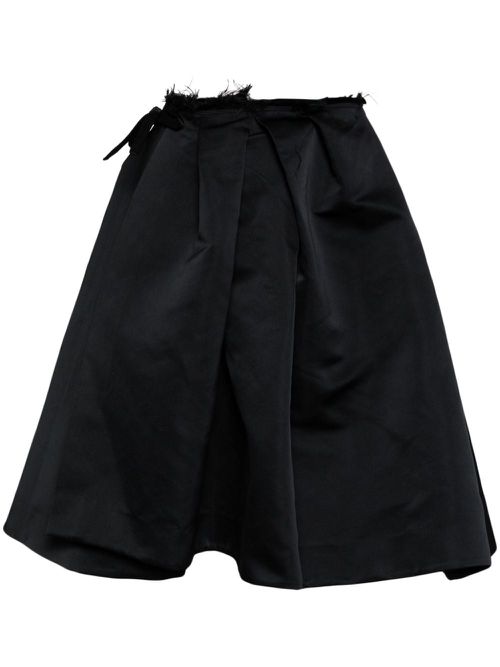 Irregular pleated maxi skirt - Black