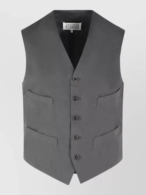 Maison Margiela - cotton silk vest adjustable strap v neck