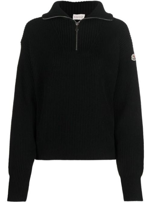 Logo-patch ribbed jumper