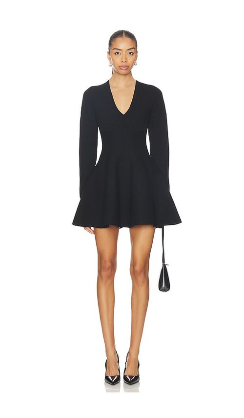 Fleur du mal Knit Corset Dress With Underbust Detail in Black. L. Also in M