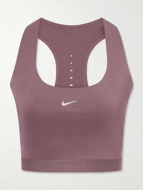 Swift Mesh-trimmed Dri-fit Sports Bra - Purple